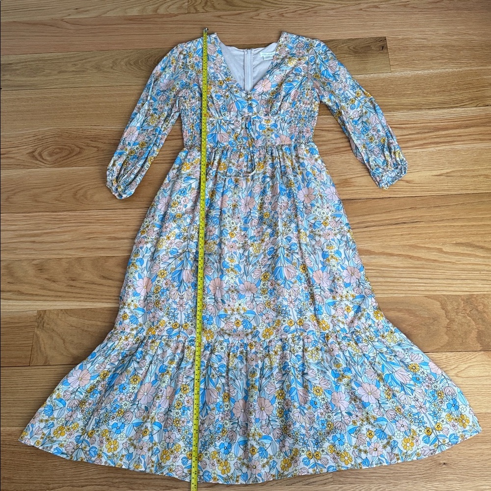 SHOSHANNA Floral V-Neck Midi Dress, 0 - Picture 5 of 12